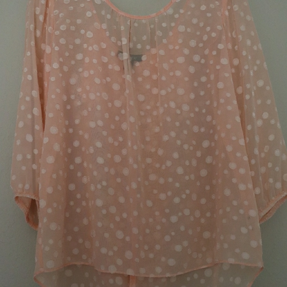 A. Byer Pink Polka Dot Top